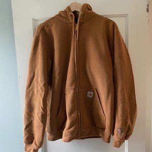 Carhartt Men's Brown Thermal Lined Full Zip Front Hoodie Sweatshirt